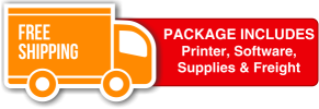 Laser Transfer Printer Package includes Printer, Software, Supplies, and Freight