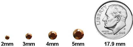 Rhinestud size guide